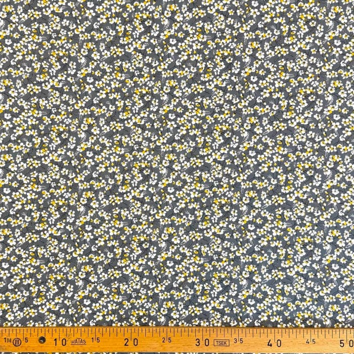 Tissu Coton imprimé Miyu fleur gris Tissu Coton imprimé Miyu fleur gris