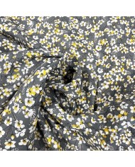 Tissu Coton imprimé Miyu fleur gris Tissu Coton imprimé Miyu fleur gris