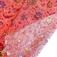 Tissu Coton imprimé Holicorail fleur corail Tissu Coton imprimé Holicorail fleur corail