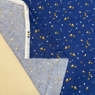 Tissu Coton imprimé Nozbi nature bleu marine multicolore Tissu Coton imprimé Nozbi nature bleu marine multicolore