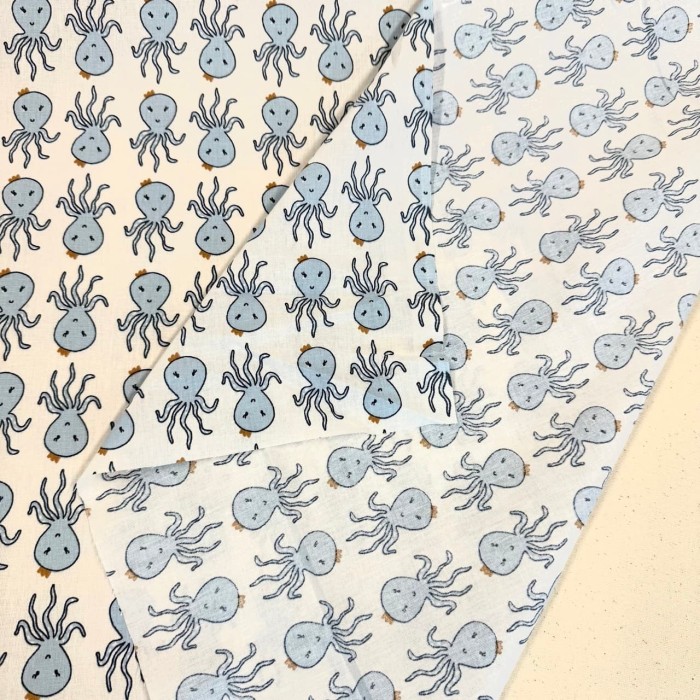 Tissu Coton imprimé Octopus enfant blanc multicolore Tissu Coton imprimé Octopus enfant blanc multicolore