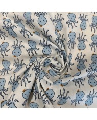 Tissu Coton imprimé Octopus enfant blanc multicolore Tissu Coton imprimé Octopus enfant blanc multicolore