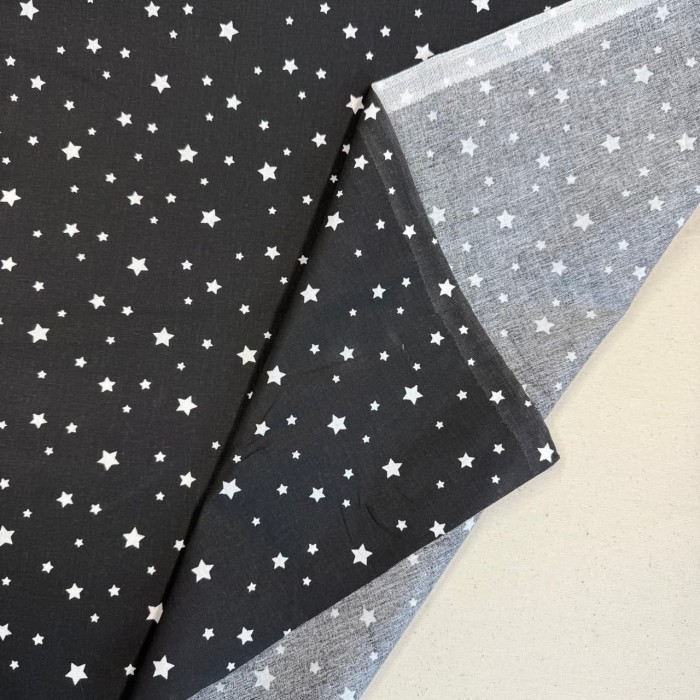 Tissu Coton imprimé Etoile noir blanc Tissu Coton imprimé Etoile noir blanc