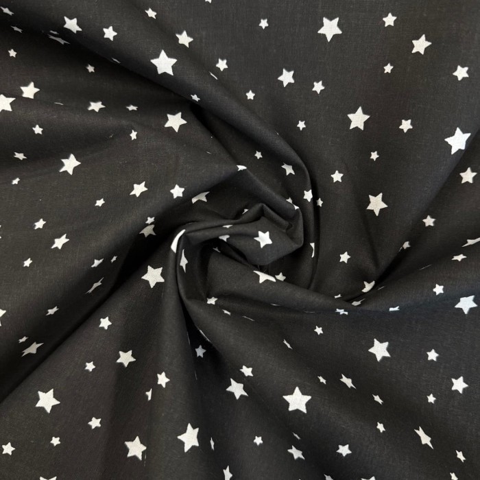 Tissu Coton imprimé Etoile noir blanc Tissu Coton imprimé Etoile noir blanc
