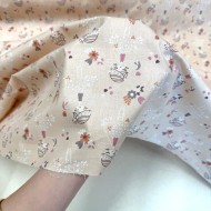 Tissu Coton imprimé Mazyka fée enfant abricot multicolore Tissu Coton imprimé Mazyka fée enfant abricot multicolore