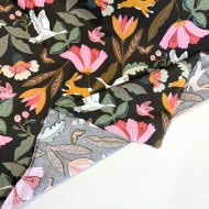 Tissu Coton imprimé Norfolk animal nature marron multicolore Tissu Coton imprimé Norfolk animal nature marron multicolore