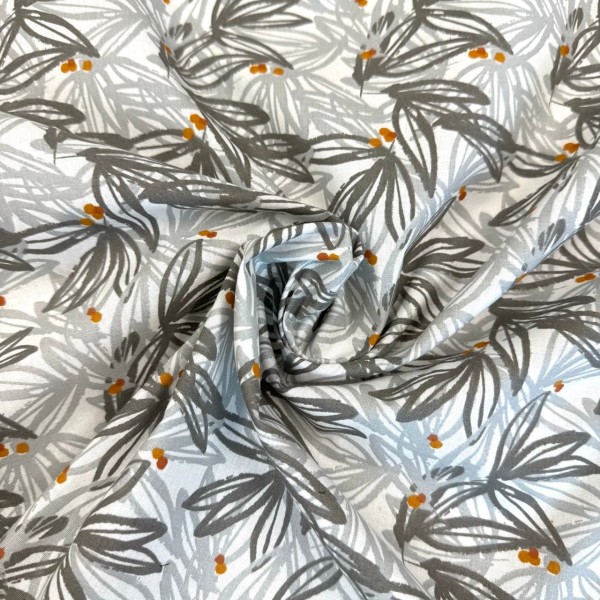 Tissu Coton imprimé Nabali nature gris multicolore Tissu Coton imprimé Nabali nature gris multicolore