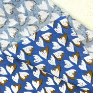 Tissu Coton imprimé Ziggy fleurs bleu multicolore Tissu Coton imprimé Ziggy fleurs bleu multicolore