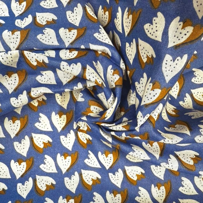 Tissu Coton imprimé Ziggy fleurs bleu multicolore Tissu Coton imprimé Ziggy fleurs bleu multicolore