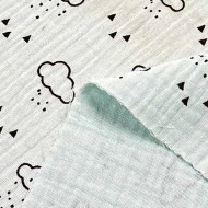 Tissu Double Gaze nuage enfant vert d'eau Tissu Double Gaze nuage enfant vert d'eau