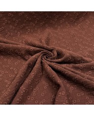 Tissu Double Gaze brodé Esmée fleur marron Tissu Double Gaze brodé Esmée fleur marron