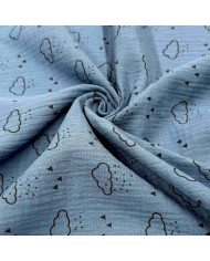 Tissu Double Gaze nuage enfant bleu foncé Tissu Double Gaze nuage enfant bleu foncé
