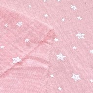 Tissu Double Gaze coton étoile enfant rose Tissu Double Gaze coton étoile enfant rose
