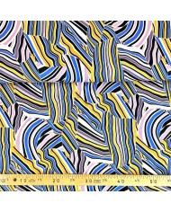 Tissu jersey viscose rayure marbré multicolore Tissu jersey viscose rayure marbré multicolore