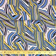 Tissu jersey viscose rayure marbré multicolore
