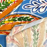 Tissu jersey viscose fleur paisley bleu multicolore Tissu jersey viscose fleur paisley bleu multicolore