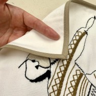 Housse de Coussin Polaire skieurs brodé - Tissu d'éditeur