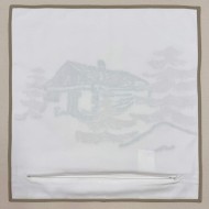 Housse de Coussin Solstice cabane brodé - Tissu d'éditeur