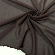 Tissu crêpe de soie 100% chocolate - Tissu haute couture Français