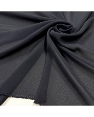 Tissu crêpe de soie 100% noir  - Tissu haute couture Français Tissu crêpe de soie 100% noir  - Tissu haute couture Français