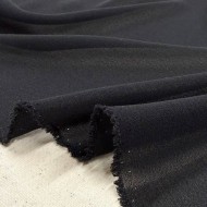 Tissu crêpe de soie 100% noir  - Tissu haute couture Français Tissu crêpe de soie 100% noir  - Tissu haute couture Français