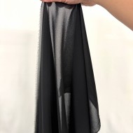 Tissu crêpe de soie 100% noir  - Tissu haute couture Français Tissu crêpe de soie 100% noir  - Tissu haute couture Français