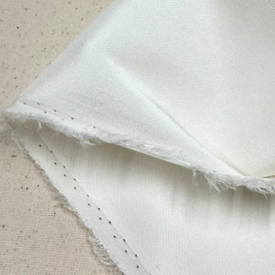 Tissu soie élasthanne satin blanc - Tissu haute couture Français