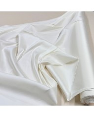 Tissu soie élasthanne satin blanc - Tissu haute couture Français Tissu soie élasthanne satin blanc - Tissu haute couture Français