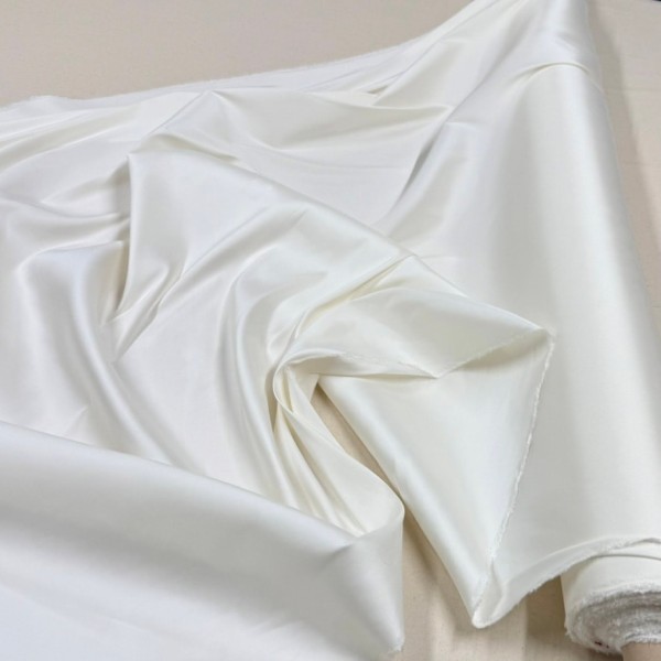 Tissu soie élasthanne satin blanc - Tissu haute couture Français Tissu soie élasthanne satin blanc - Tissu haute couture Français