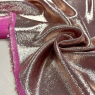 Tissu soie polyester lurex rose gold - Tissu haute couture Français