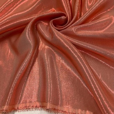 Tissu soie polyester lurex orange - Tissu haute couture Français Tissu soie polyester lurex orange - Tissu haute couture Français