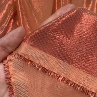 Tissu soie polyester lurex orange - Tissu haute couture Français Tissu soie polyester lurex orange - Tissu haute couture Français