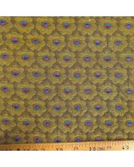 Tissu Jacquard Martha fleurs seventies moutarde
