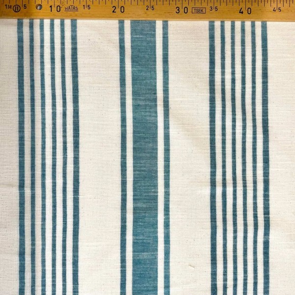 Tissu Baya rayure bleu - Tissé en France Tissu Baya rayure bleu - Tissé en France