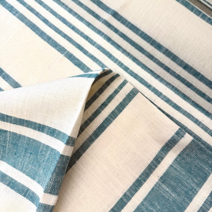 Tissu Baya rayure bleu - Tissé en France