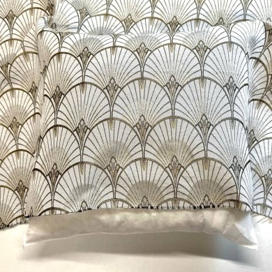 Tissu jacquard Elégance aspect lin motif art déco