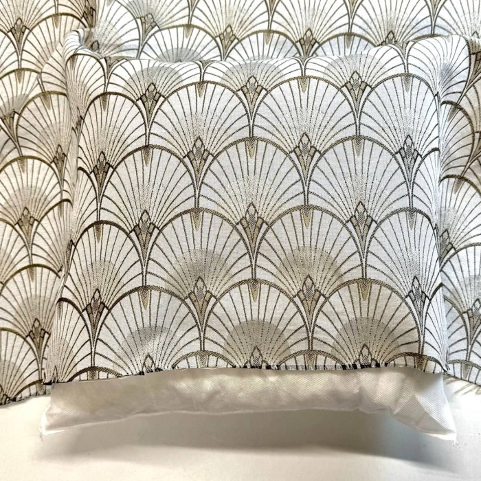 Tissu jacquard Elégance aspect lin motif art déco Tissu jacquard Elégance aspect lin motif art déco