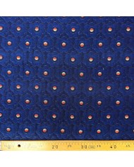 Tissu Jacquard Martha fleurs seventies bleu Tissu Jacquard Martha fleurs seventies bleu