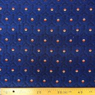 Tissu Jacquard Martha fleurs seventies bleu Tissu Jacquard Martha fleurs seventies bleu