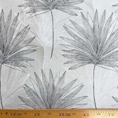 Tissu Jacquard Esperanza feuille grise