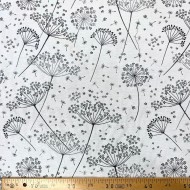 Tissu Jacquard gris pissenlit fleurs Tissu Jacquard gris pissenlit fleurs