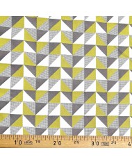 Tissu Jacquard Berlingot géométrique jaune gris Tissu Jacquard Berlingot géométrique jaune gris