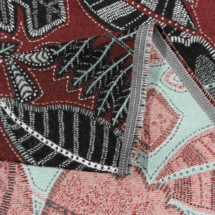 Tissu Jacquard Austral feuille rouge Tissu Jacquard Austral feuille rouge