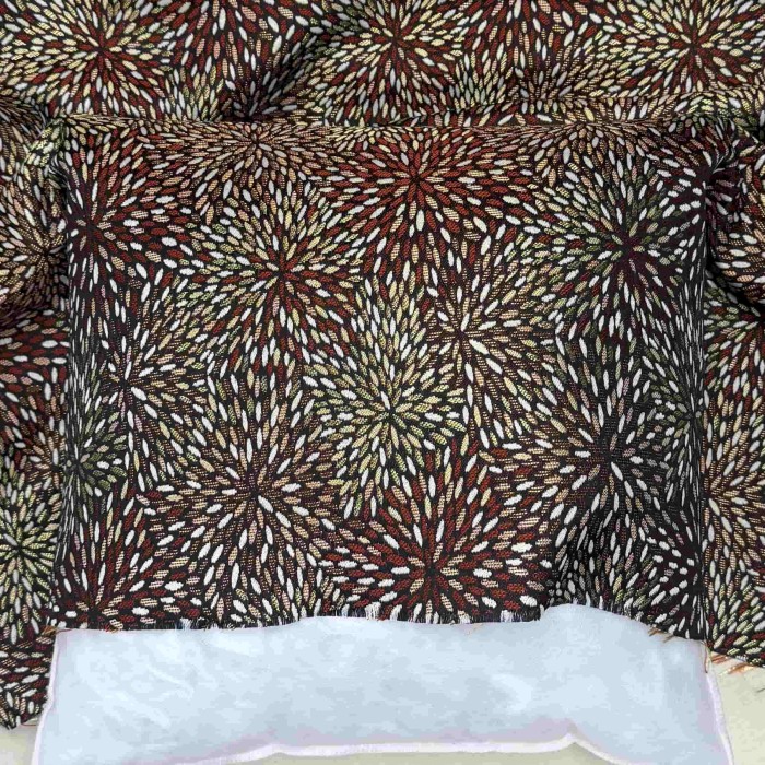 Tissu Jacquard Etincelle Paprika fantaisie rouge Tissu Jacquard Etincelle Paprika fantaisie rouge