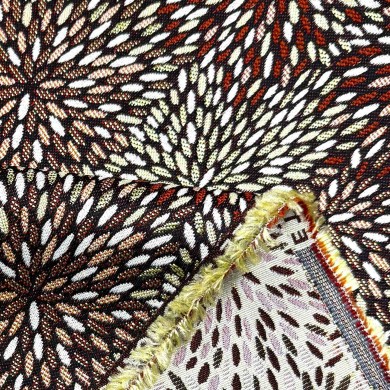 Tissu Jacquard Etincelle Paprika fantaisie rouge