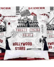 Tissu Jacquard Cinema 12 blanc rouge Tissu Jacquard Cinema 12 blanc rouge