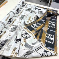 Tissu Jacquard Cinema 13 blanc or Tissu Jacquard Cinema 13 blanc or