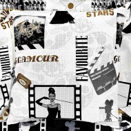 Tissu Jacquard Cinema 13 blanc or Tissu Jacquard Cinema 13 blanc or