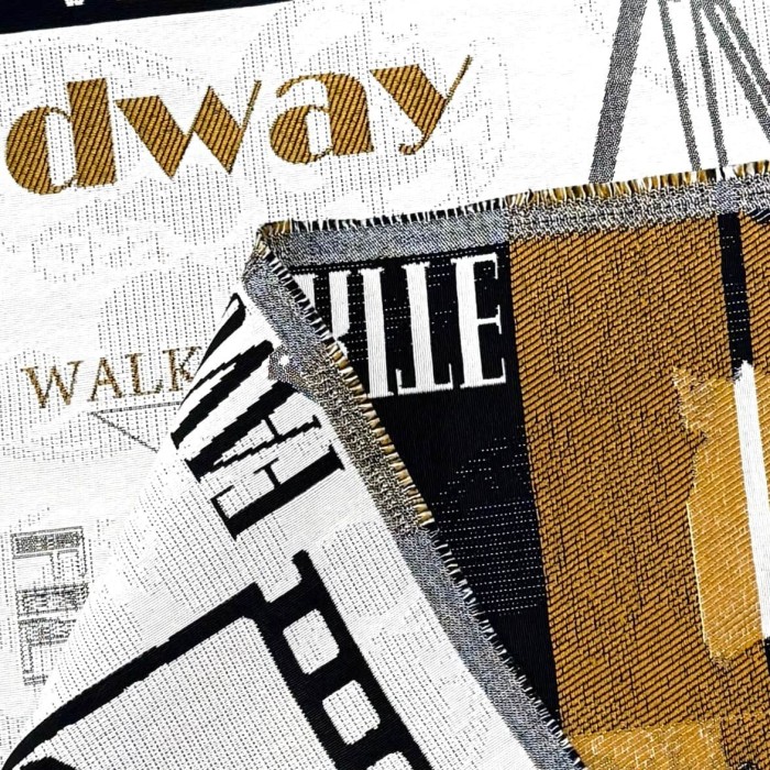 Tissu Jacquard Cinema 13 blanc or Tissu Jacquard Cinema 13 blanc or