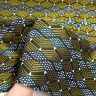 Tissu Jacquard Kenya Jaune géométrique bleu Tissu Jacquard Kenya Jaune géométrique bleu
